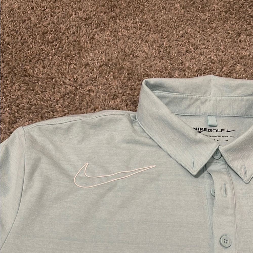 Men's Nike Golf Light Blue Polo Shirt - Picture 2 of 7